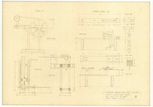 Sketches created by Ivan Ruller during his studies at the school in 1946, who later served as the dean of the Faculty of Architecture at BUT in the 1990s. | Autor: Kurial's archive of folk buildings, Hodonín – H22 Nová Lhota 92, by Ivan Ruller, 1946.