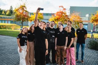 The YSpace team in front of the FEEC BUT building, where their base is located. | Author: Jakub Rozboud